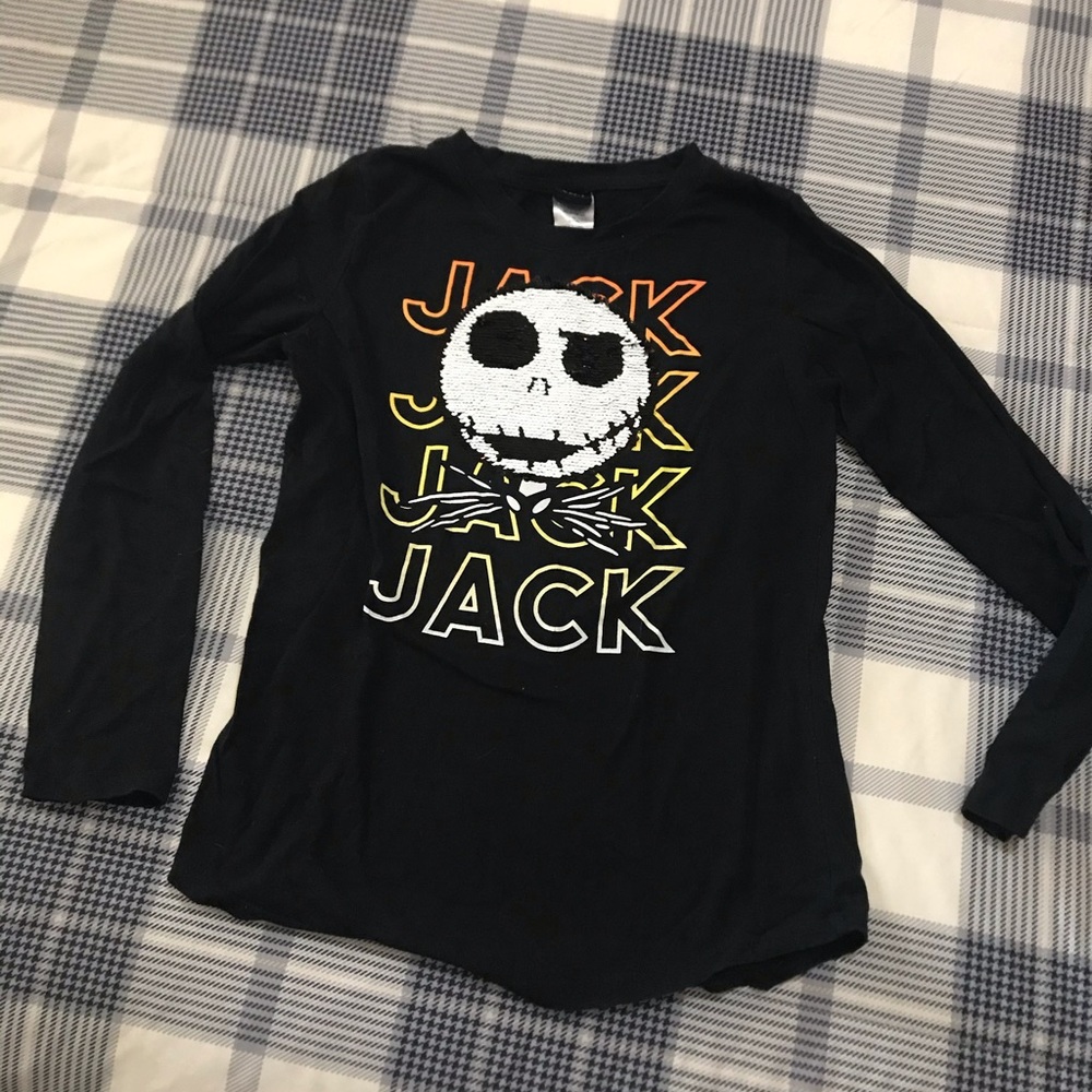NBC Jack Nightmare Before Christmas sequin 2 way shirt 14/16 Disney parks